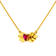 14k Gold Chain Pendant With A Heart And Leafy Designs Online Sale