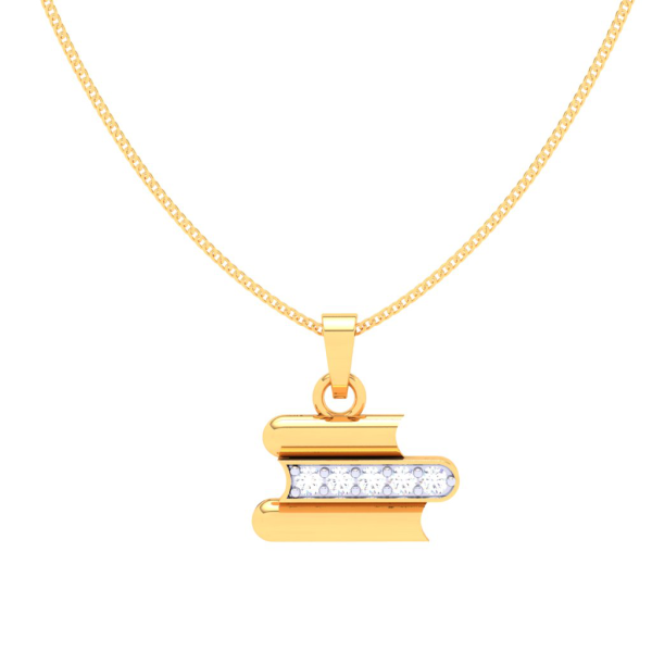 18k Diamond Pendant With A Unique Design Of Books From P.c Chandra Jewellers Supply