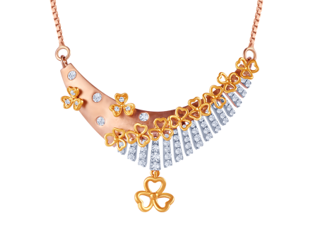 18k Diamond Necklace With Multiple Flower Shape Details Online