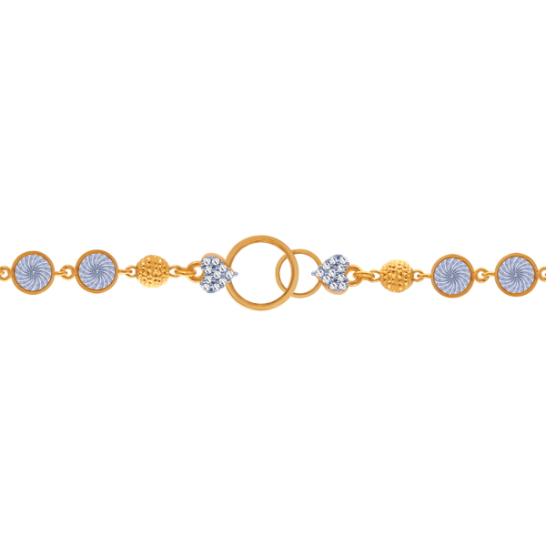 14KT (585) Yellow Gold And American Diamond Bracelet For Women Cheap