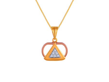 Dual Tone Triangle Diamond Pendant Online Hot Sale