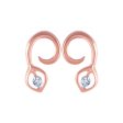 14k (585) Rose Gold And Diamond Stud Earrings For Women Supply