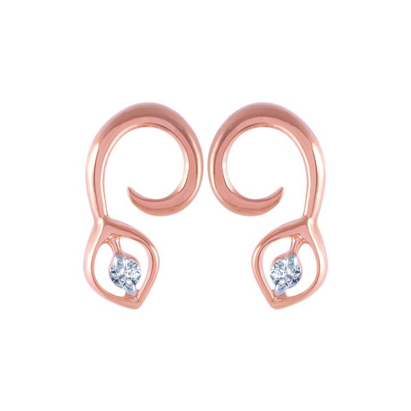 14k (585) Rose Gold And Diamond Stud Earrings For Women Supply