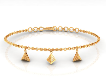 14k Dainty Gold Bracelet With Triangular Designs Online now