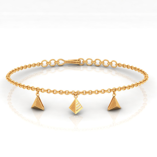 14k Dainty Gold Bracelet With Triangular Designs Online now