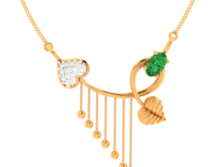 Green Gold 18k Leafy Pendant For Cheap