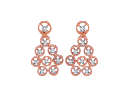 14KT (585) Rose Gold And Diamond Stud Earrings For Women Online now