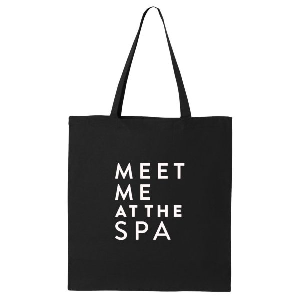 Meet Me at the Spa Tote Bag - Block Letter Style | Lucky Owl Online Hot Sale