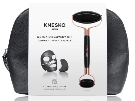 Black Pearl Detox Discovery Kit - Collagen Mask & Obsidian Gemstone Roller Set | Knesko on Sale