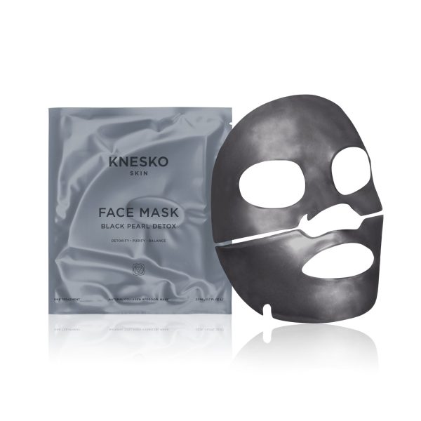 Black Pearl Detox Discovery Kit - Collagen Mask & Obsidian Gemstone Roller Set | Knesko on Sale