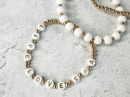 Wooden Beaded + Gold Bead 3 Bracelet Set - Live Love Spa | Lucky Owl on Sale