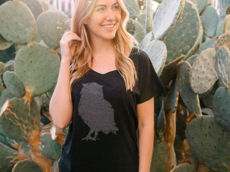 Distressed Owl Women s T-Shirt | Lucky Owl Supply