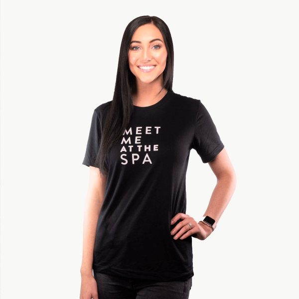 Meet Me at the Spa Unisex Crew Neck T-Shirt - Black | Lucky Owl Sale