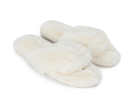 Waterfront Solid Faux Fur Flip-Flop - White | Lemon on Sale