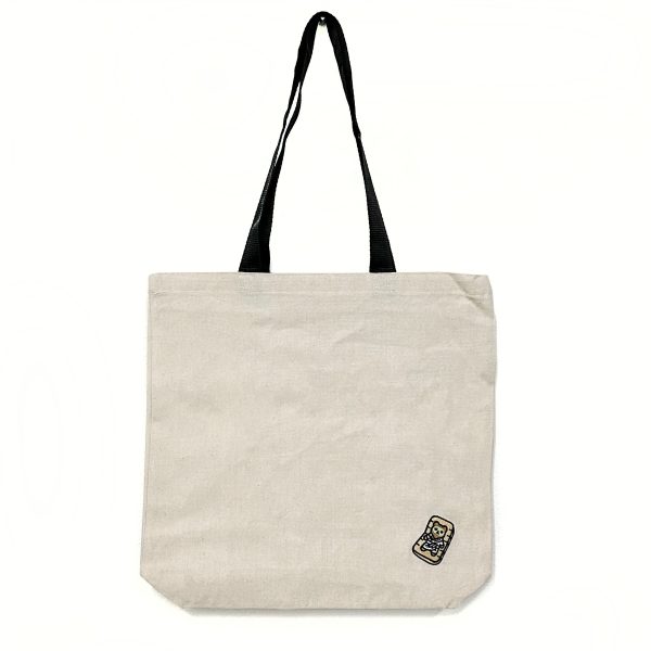 Canvas Totebag - with Embroidered Spa Bear | Lucky Owl Hot on Sale