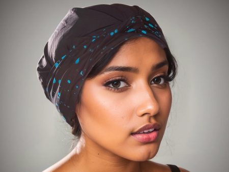 Hair Turban in Black Splatter | D Hair Online Sale