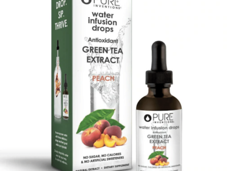 Antioxidant Green Tea Extract Water Infusion Drops - Peach | Pure Inventions Discount