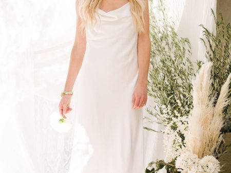 Verona Cowl Dress ~ Ivory Luxe Satin Fashion